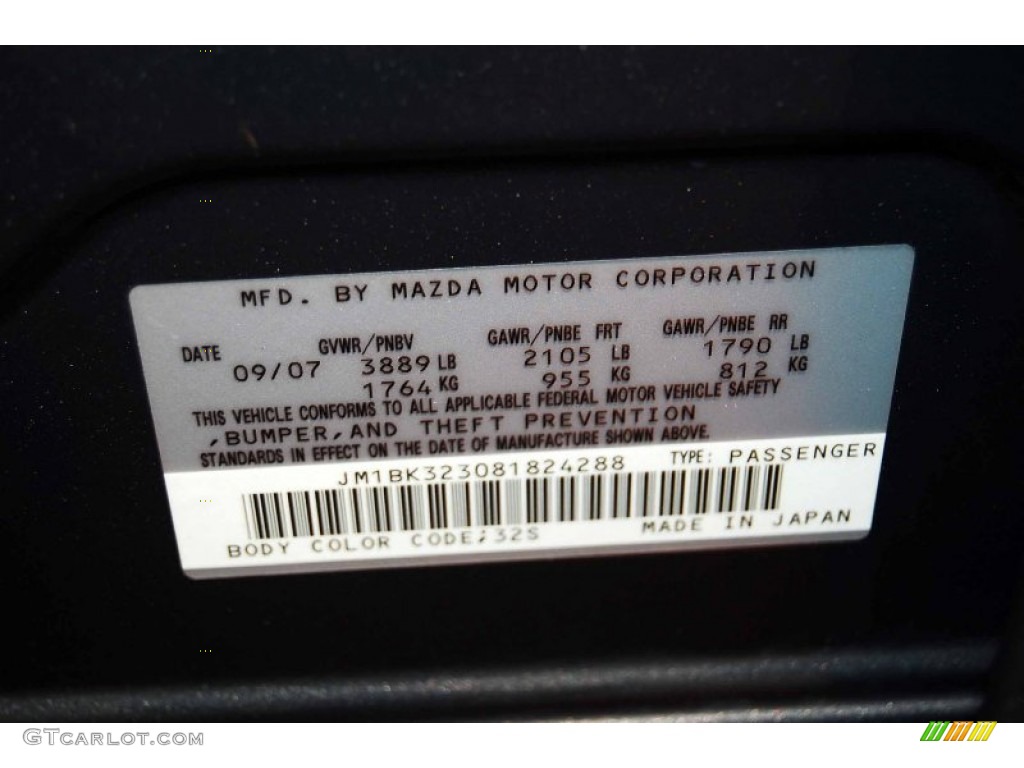 2008 MAZDA3 s Grand Touring Sedan - Galaxy Gray Mica / Black photo #13