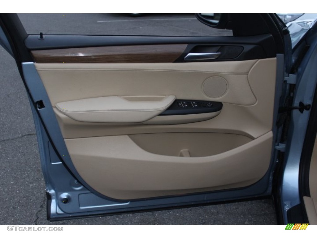 2013 BMW X3 xDrive 28i Sand Beige Door Panel Photo #75051935