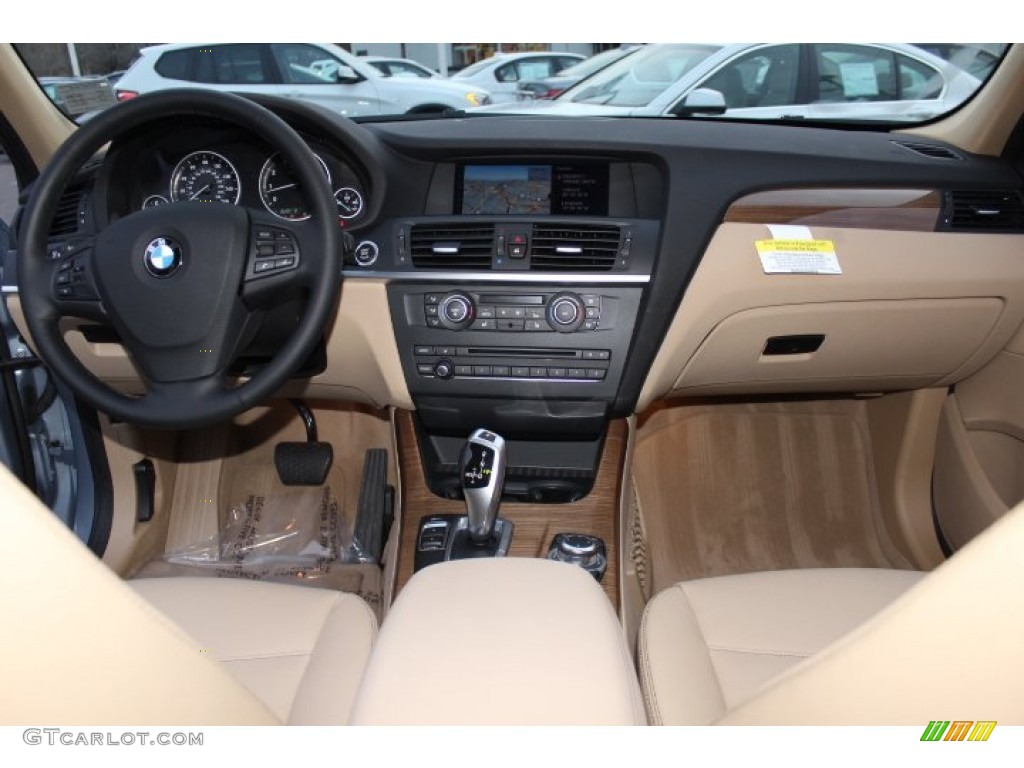 2013 BMW X3 xDrive 28i Sand Beige Dashboard Photo #75052007