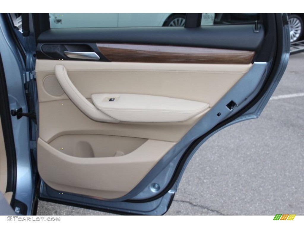 2013 BMW X3 xDrive 28i Sand Beige Door Panel Photo #75052136