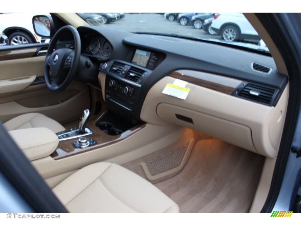 2013 BMW X3 xDrive 28i Sand Beige Dashboard Photo #75052206