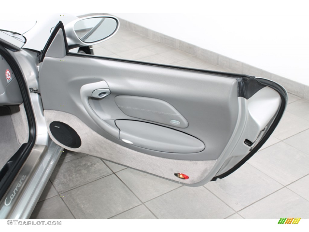 2003 Porsche 911 Carrera 4 Cabriolet Graphite Grey Door Panel Photo #75053533