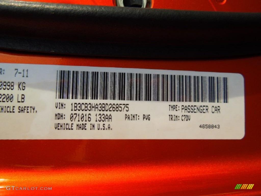 2011 Caliber Color Code PVG for Mango Tango Pearl Photo #75054079