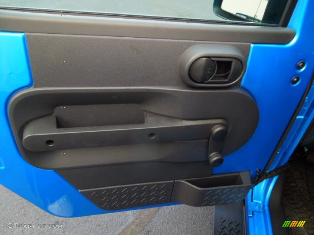 2010 Jeep Wrangler Sport Islander Edition 4x4 Dark Slate Gray/Blue Door Panel Photo #75054686