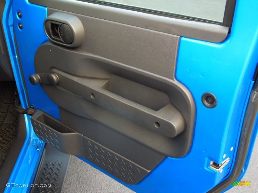 2010 Jeep Wrangler Sport Islander Edition 4x4 Dark Slate Gray/Blue Door Panel Photo #75054898