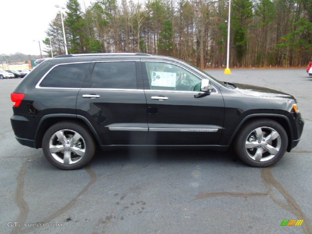 Brilliant Black Crystal Pearl 2013 Jeep Grand Cherokee Overland 4x4 Exterior Photo #75058445