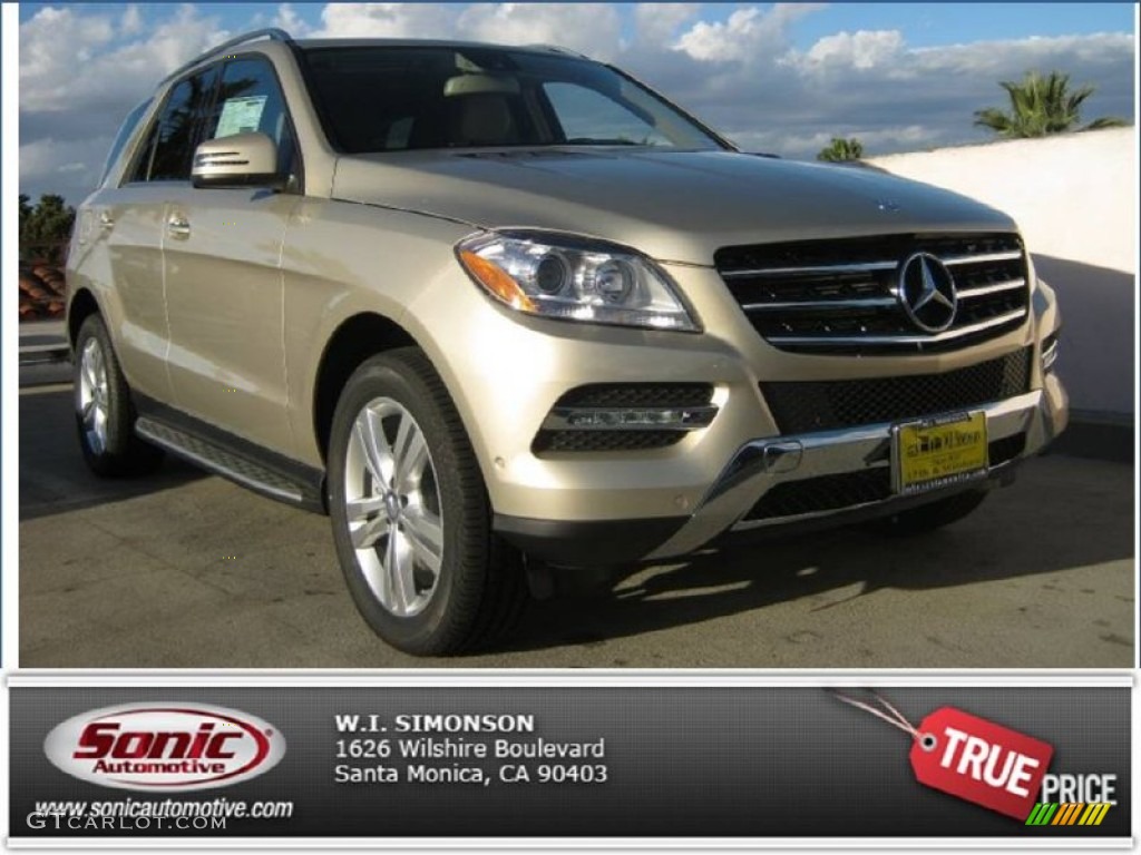 2013 ML 350 4Matic - Pearl Beige Metallic / Almond Beige photo #1