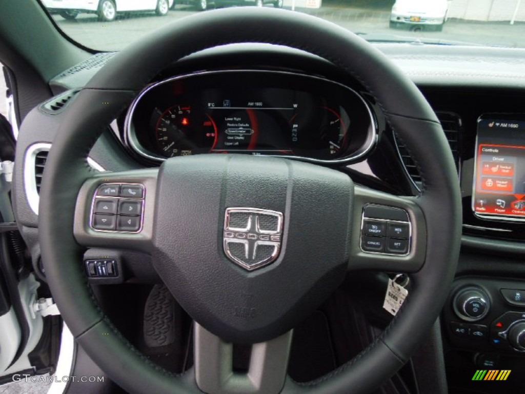 2013 Dodge Dart Limited Black Steering Wheel Photo #75060011