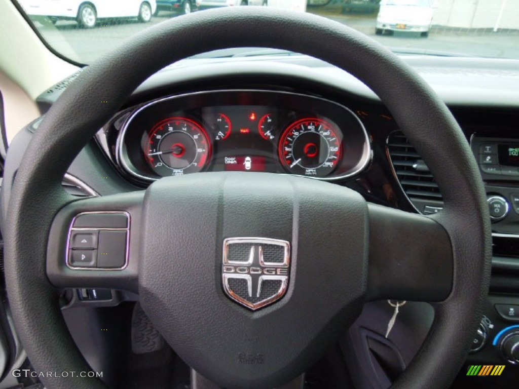2013 Dodge Dart SE Black Steering Wheel Photo #75060812