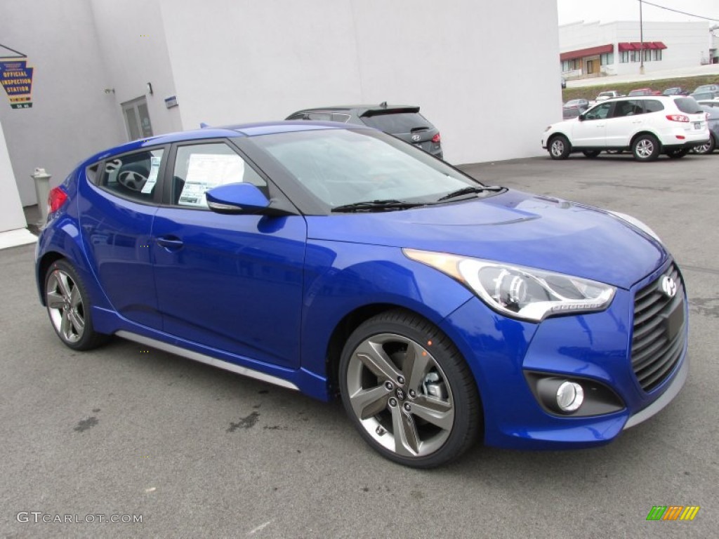 2013 Veloster Turbo - Marathon Blue / Black photo #3