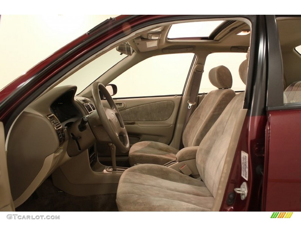 1998 Corolla LE - Ruby Red Pearl Metallic / Beige photo #8