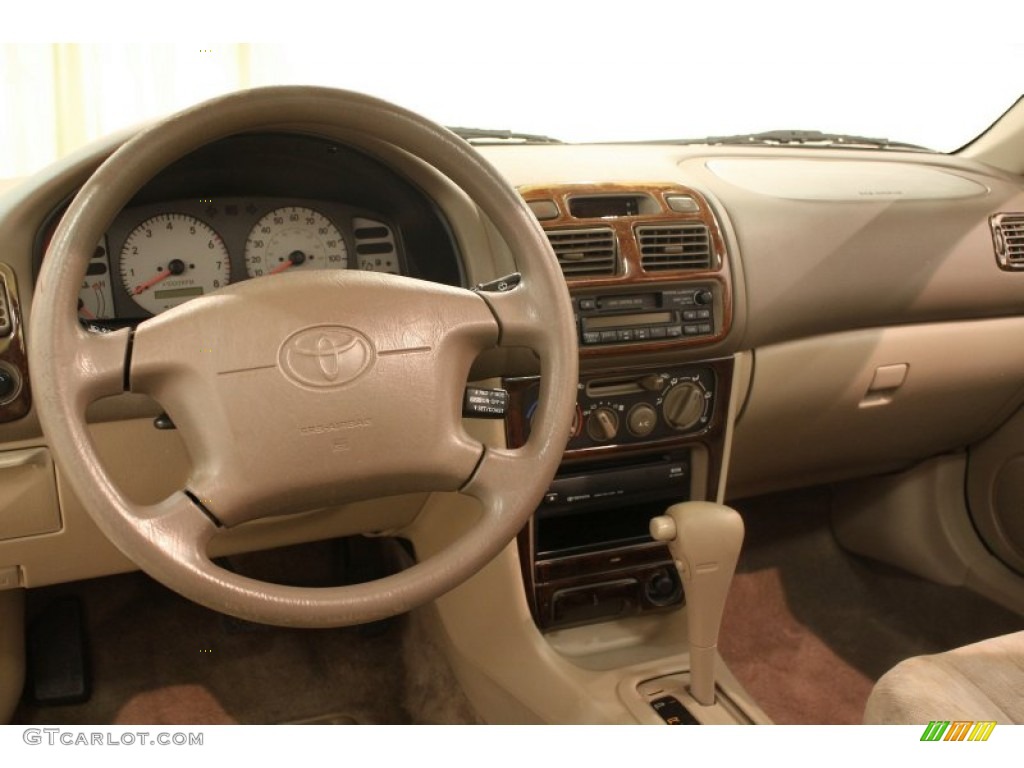 1998 Corolla LE - Ruby Red Pearl Metallic / Beige photo #10