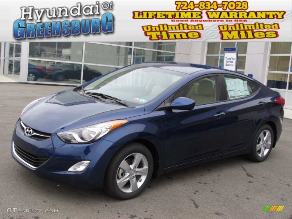 2013 Elantra GLS - Atlantic Blue / Beige photo #1