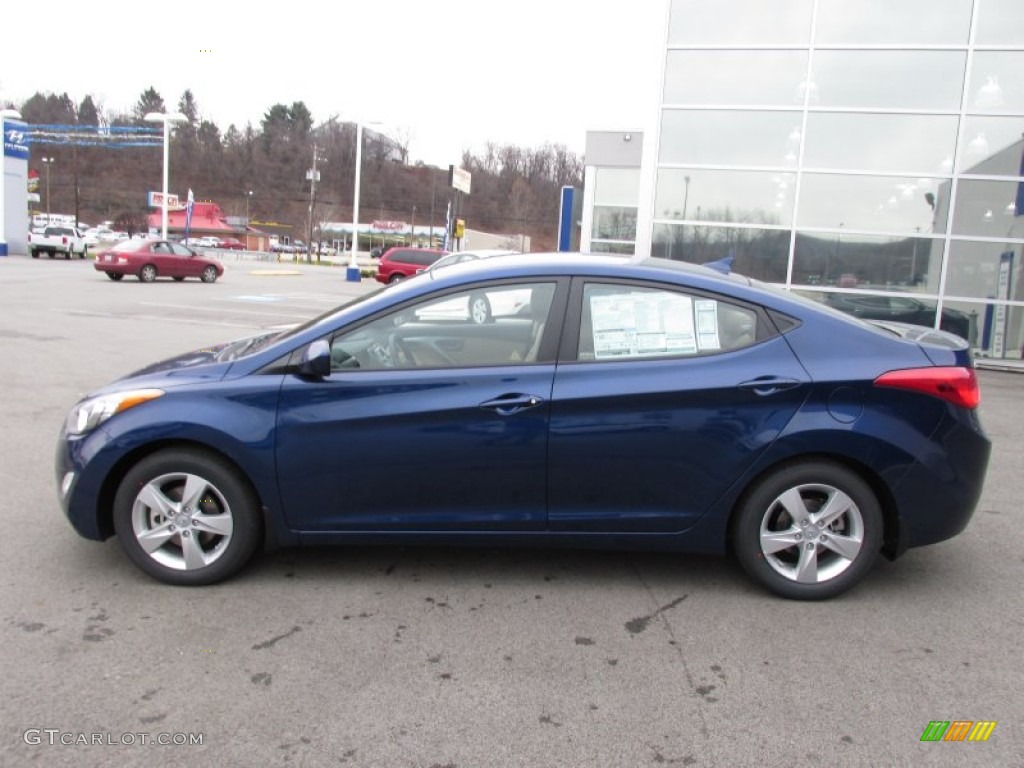 2013 Elantra GLS - Atlantic Blue / Beige photo #2