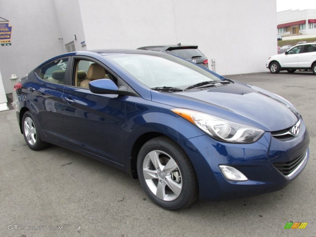 2013 Elantra GLS - Atlantic Blue / Beige photo #3