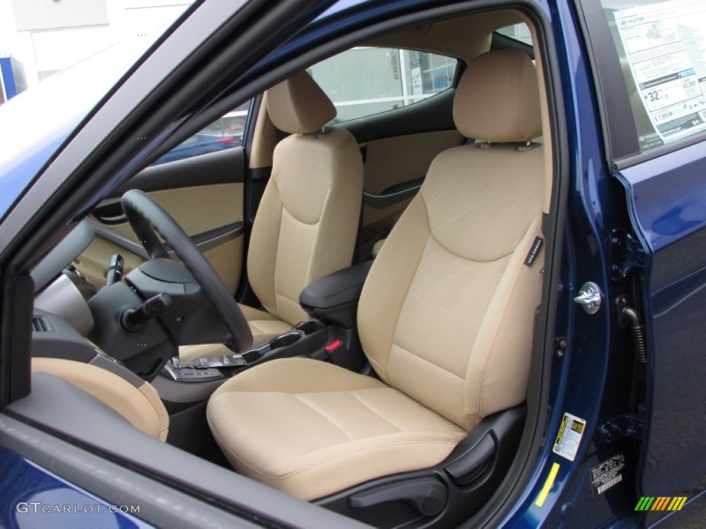 2013 Elantra GLS - Atlantic Blue / Beige photo #7