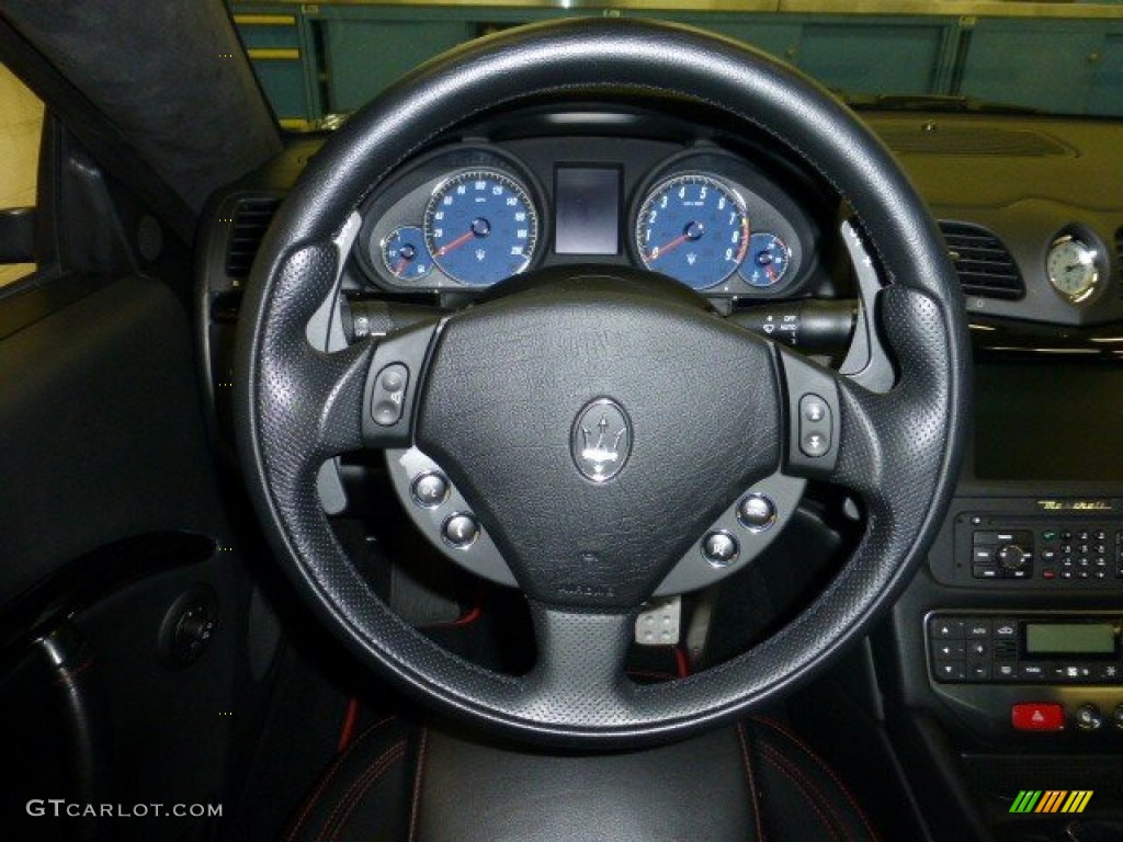 2009 Maserati GranTurismo S Nero Steering Wheel Photo #75064934
