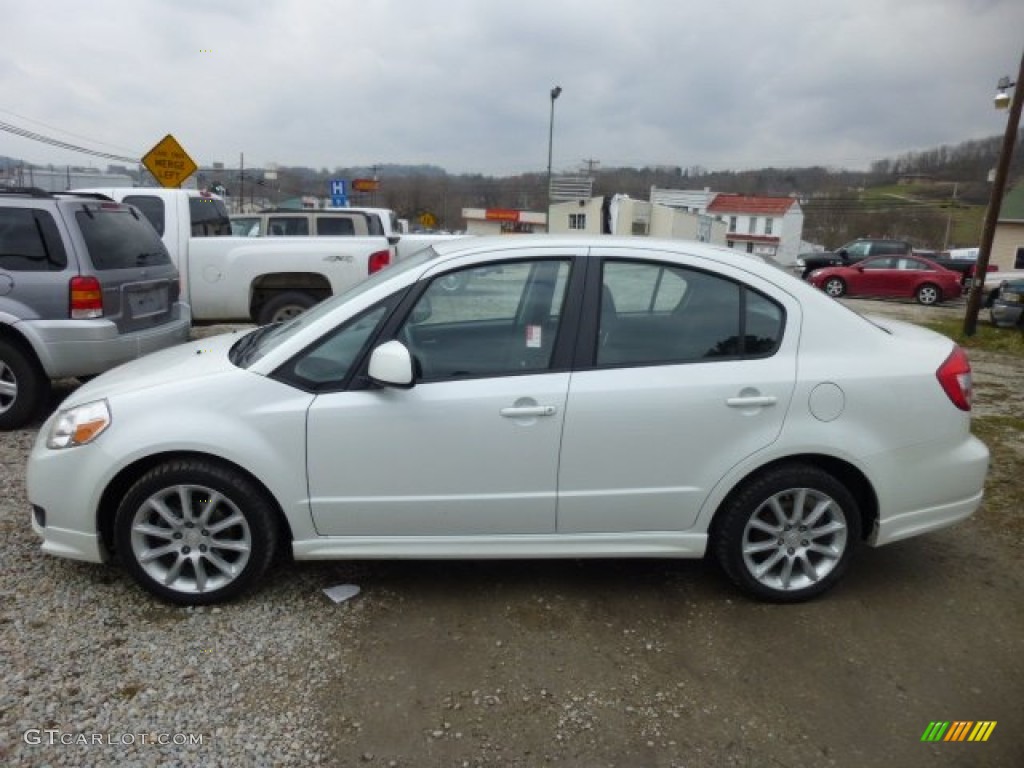 2008 SX4 Sedan - White Water Pearl / Black photo #2