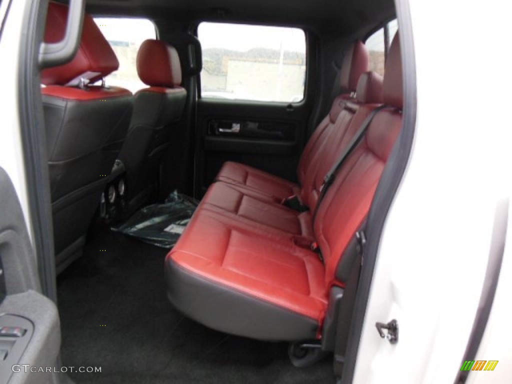 Limited Unique Red Leather Interior 2013 Ford F150 Limited SuperCrew 4x4 Photo #75066823