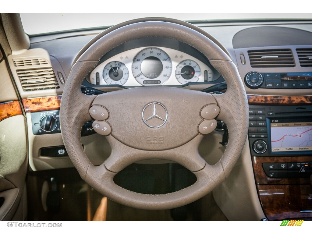 2009 Mercedes-Benz E 550 Sedan Cashmere Steering Wheel Photo #75068212