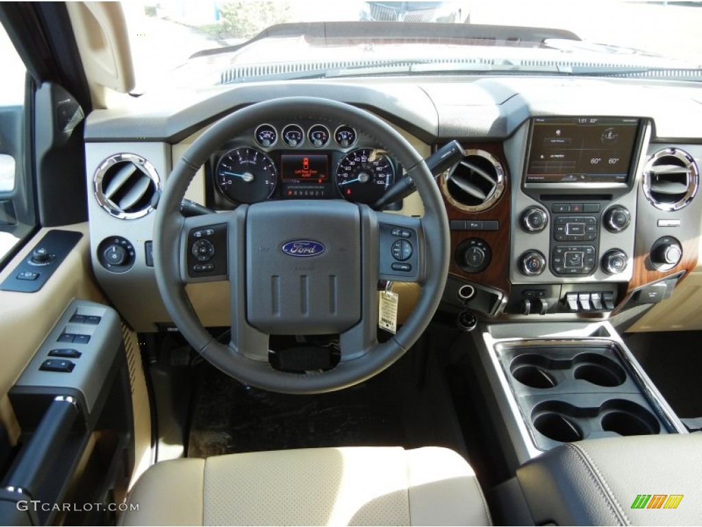 2013 Ford F250 Super Duty Lariat Crew Cab 4x4 Adobe Dashboard Photo #75070289