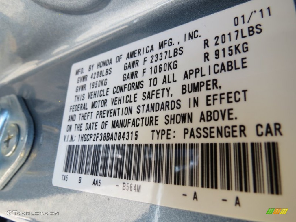 2011 Accord LX Sedan - Celestial Blue Metallic / Gray photo #23