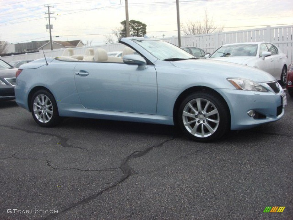 2010 IS 250C Convertible - Cerulean Blue Metallic / Ecru Beige photo #2