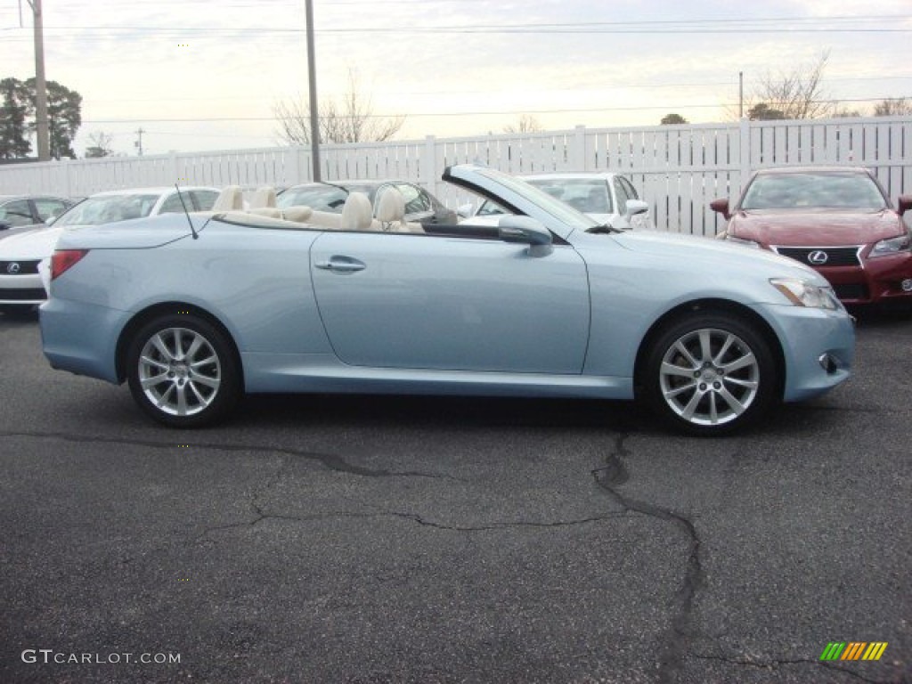 2010 IS 250C Convertible - Cerulean Blue Metallic / Ecru Beige photo #3