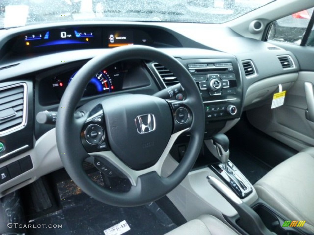 Gray Interior 2013 Honda Civic LX Coupe Photo #75077772