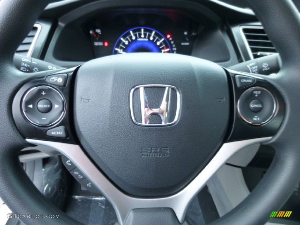 2013 Honda Civic LX Coupe Gray Steering Wheel Photo #75077840