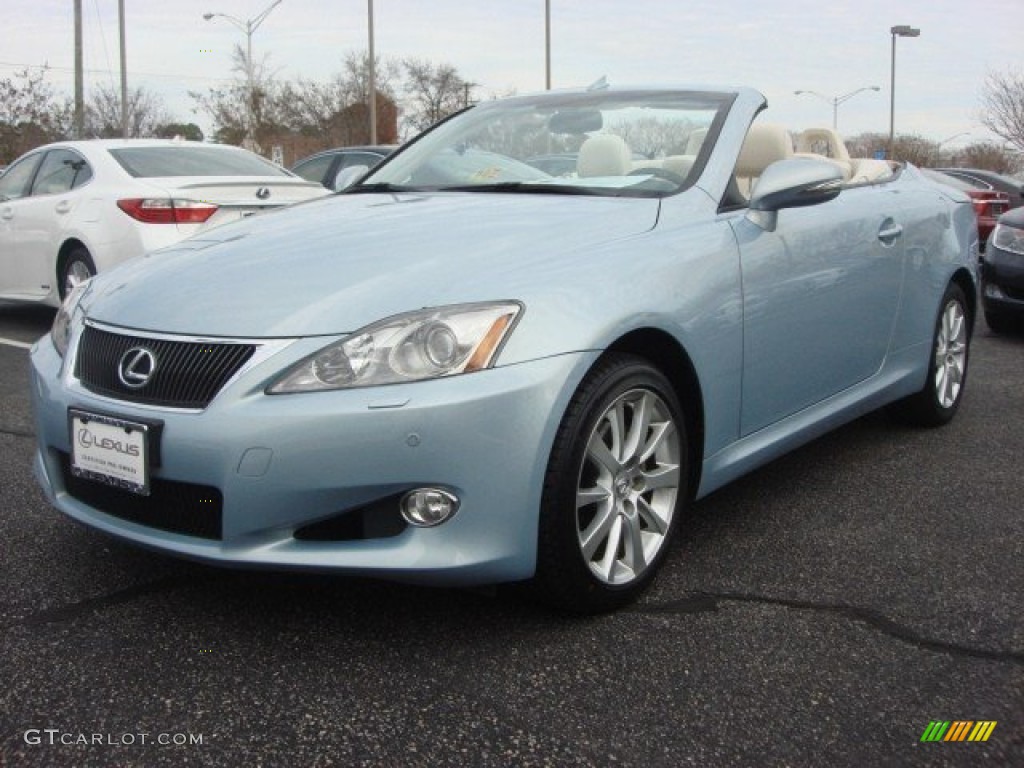 2010 IS 250C Convertible - Cerulean Blue Metallic / Ecru Beige photo #7