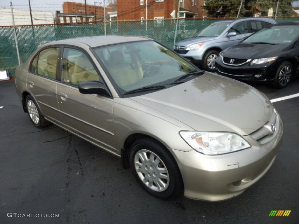 2004 Civic LX Sedan - Shoreline Mist Metallic / Ivory Beige photo #3