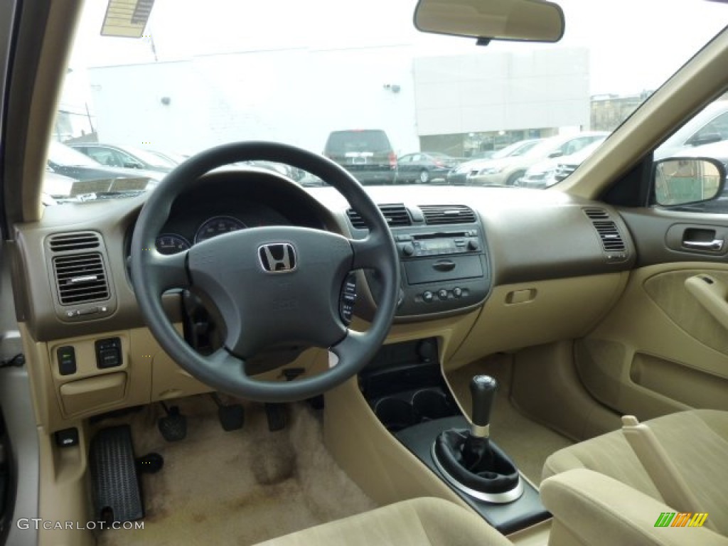 Ivory Beige Interior 2004 Honda Civic LX Sedan Photo #75080079