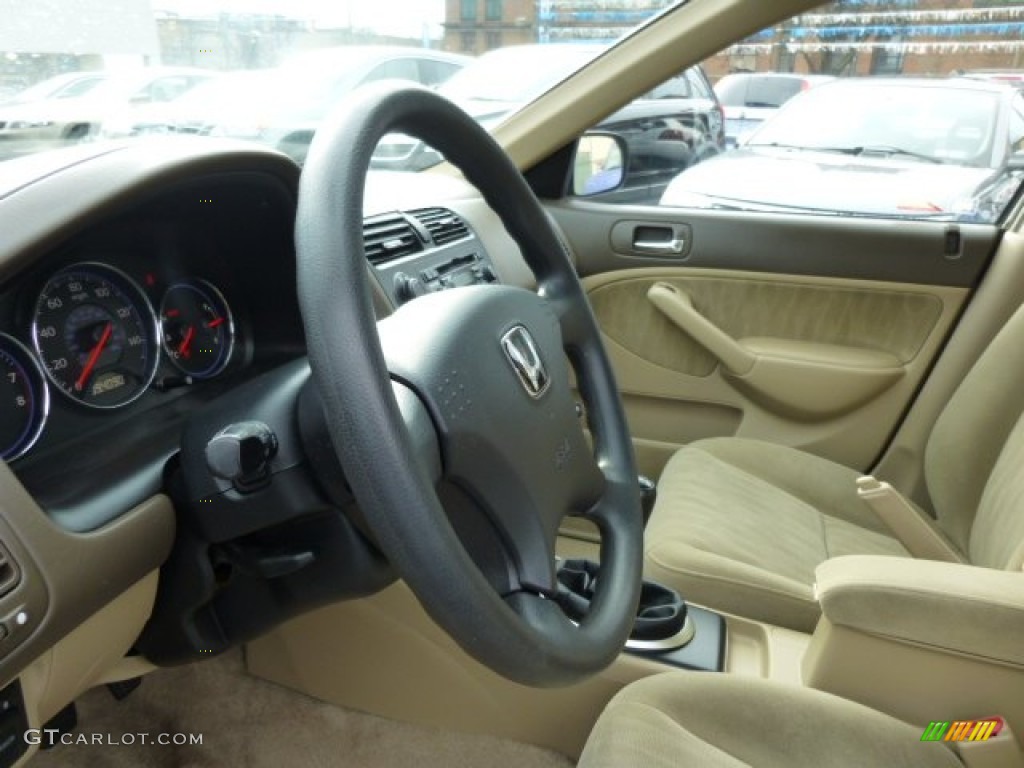 2004 Civic LX Sedan - Shoreline Mist Metallic / Ivory Beige photo #15