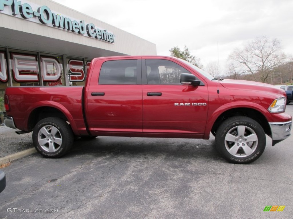 Deep Cherry Red Crystal Pearl 2012 Dodge Ram 1500 Outdoorsman Crew Cab 4x4 Exterior Photo #75080603