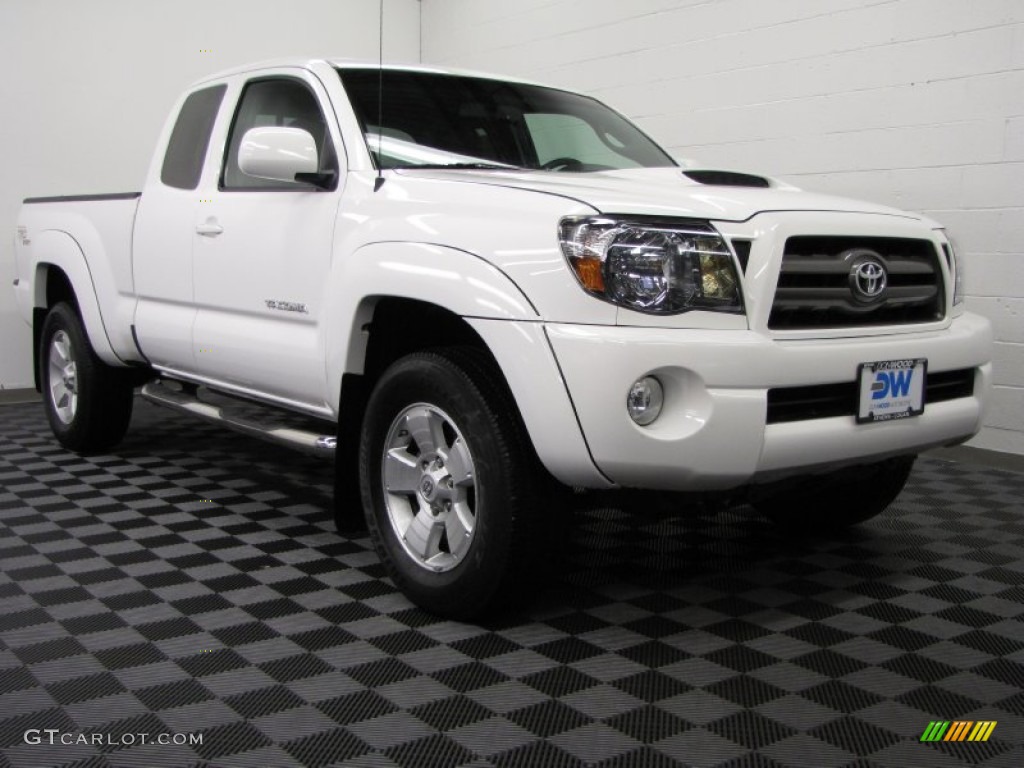 2009 Tacoma V6 TRD Sport Access Cab 4x4 - Super White / Graphite Gray photo #1