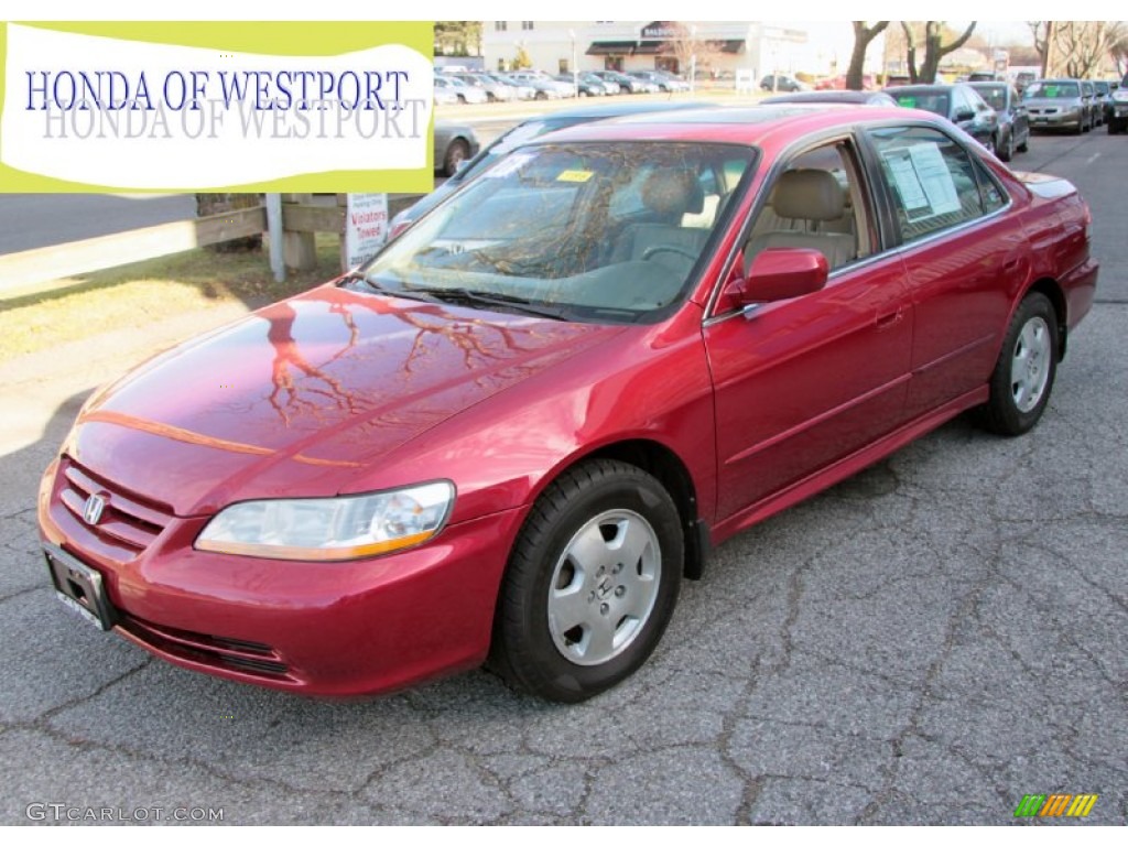 2001 Accord EX V6 Sedan - Firepepper Red Pearl / Ivory photo #1