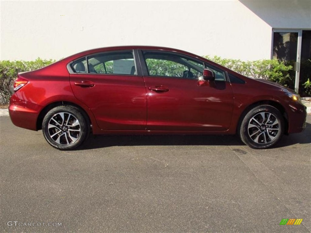 2013 Civic EX-L Sedan - Crimson Red Pearl / Beige photo #2