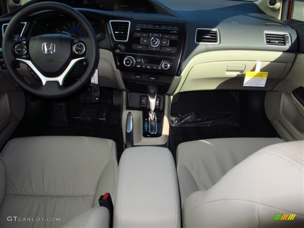 2013 Civic EX-L Sedan - Crimson Red Pearl / Beige photo #4