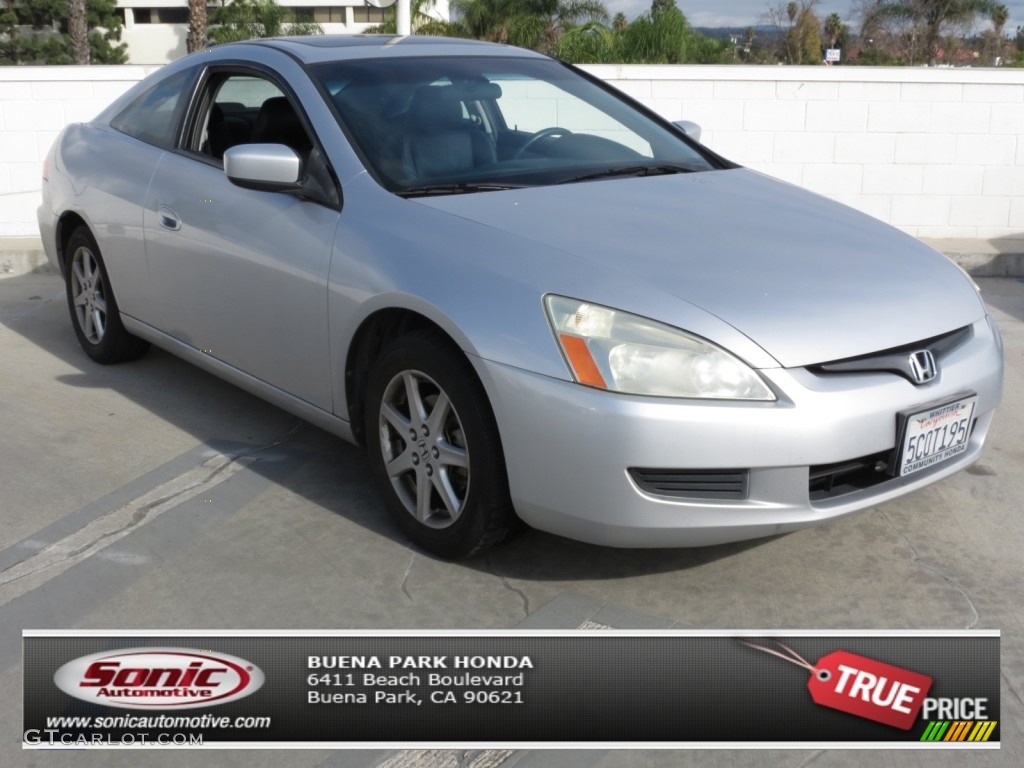 2003 Accord EX V6 Coupe - Satin Silver Metallic / Black photo #1