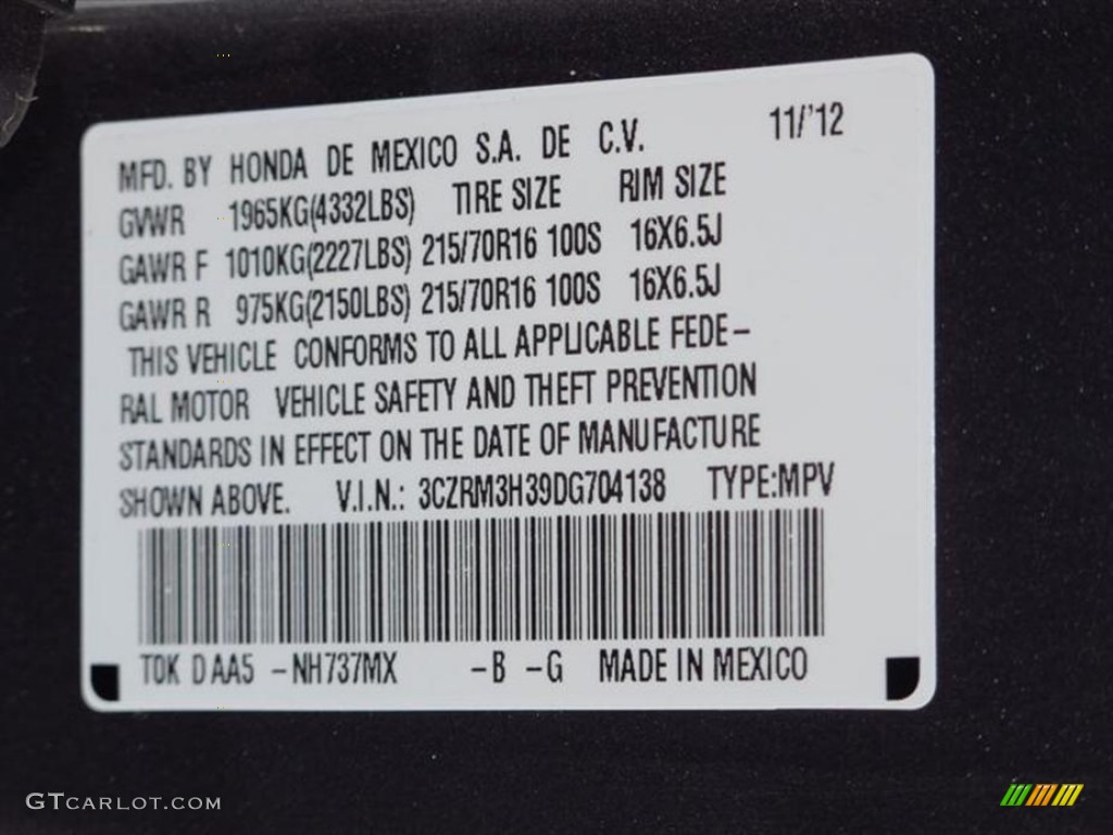 2013 CR-V LX - Polished Metal Metallic / Gray photo #10