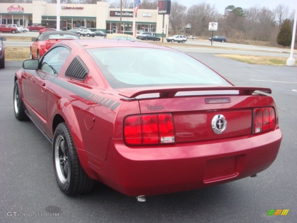 2005 Mustang V6 Deluxe Coupe - Redfire Metallic / Light Graphite photo #3