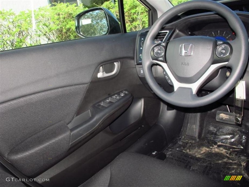 2013 Civic LX Sedan - Polished Metal Metallic / Gray photo #5
