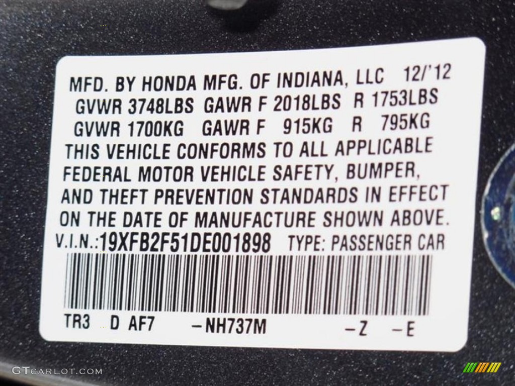 2013 Civic LX Sedan - Polished Metal Metallic / Gray photo #10