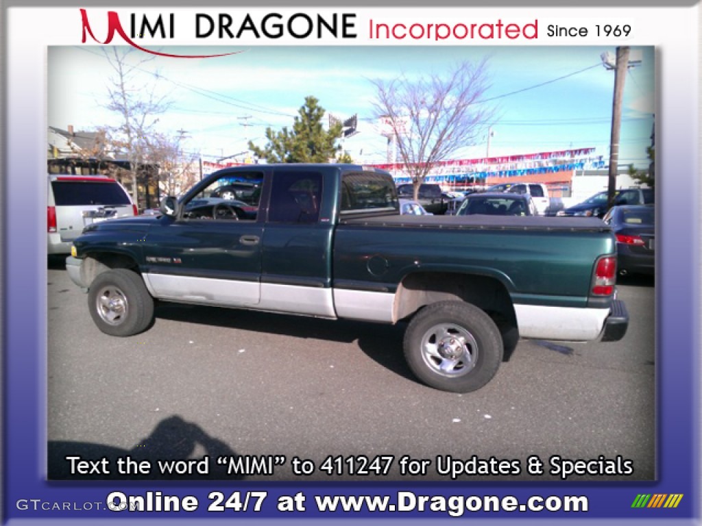 1998 Ram 1500 ST Extended Cab 4x4 - Emerald Green Pearl / Gray photo #4
