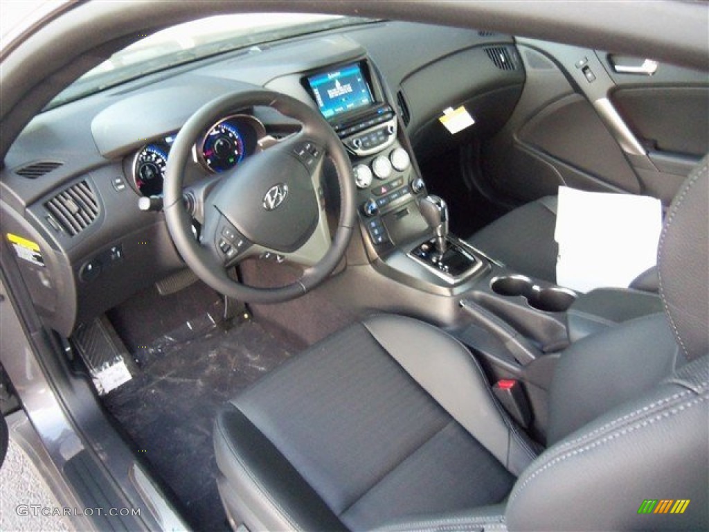 Black Leather Interior 2013 Hyundai Genesis Coupe 3.8 Grand Touring Photo #75095952