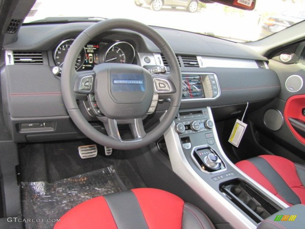 2013 Land Rover Range Rover Evoque Dynamic Coupe Dynamic Ebony/Pimento Dashboard Photo #75097791