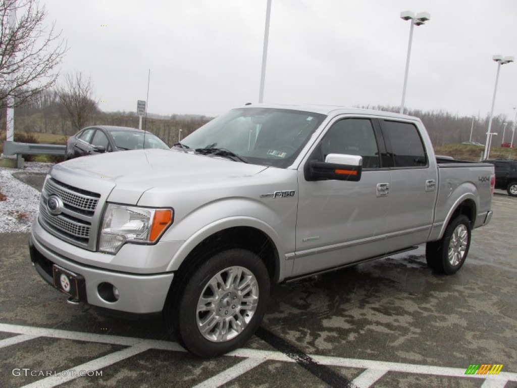 2011 F150 Platinum SuperCrew 4x4 - Ingot Silver Metallic / Steel Gray/Black photo #4