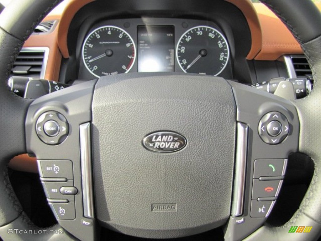 2013 Land Rover Range Rover Sport Supercharged Tan Steering Wheel Photo #75098487