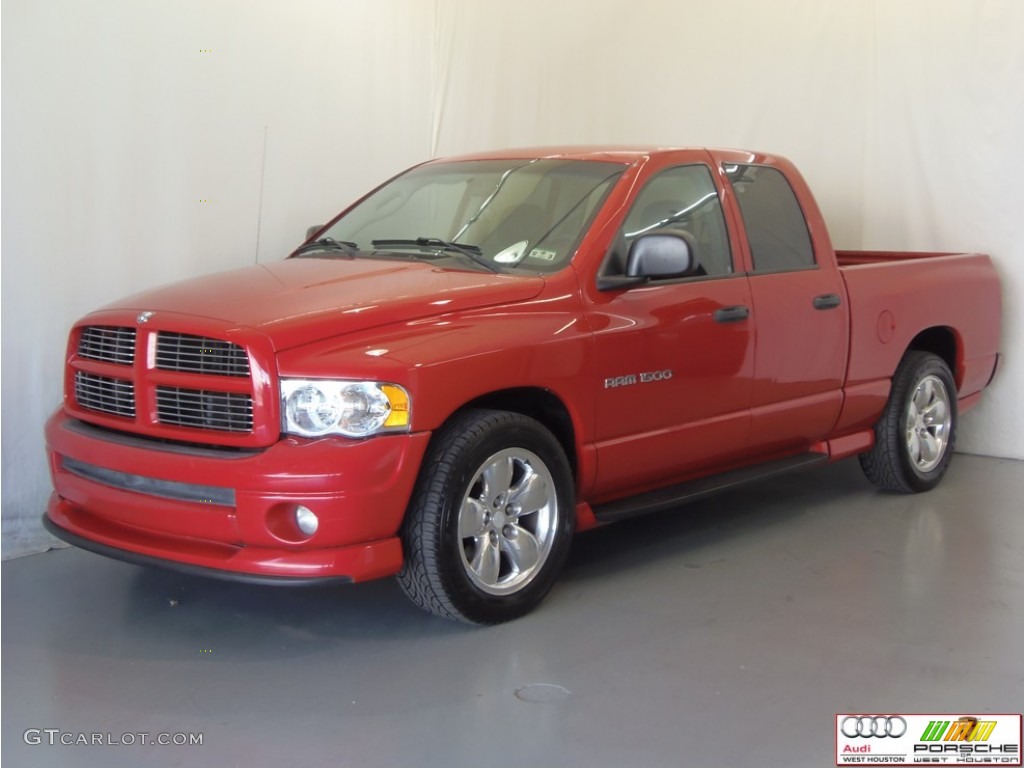 2003 Ram 1500 SLT Quad Cab - Flame Red / Dark Slate Gray photo #3